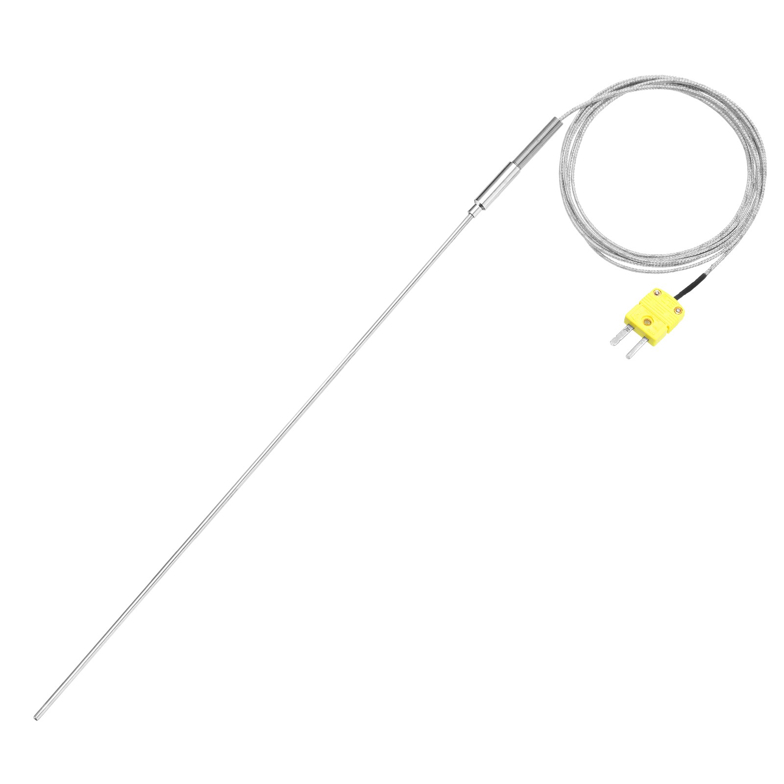 K Type Thermocouple with Plug,Temperature Sensor -40 to 1100°C 4x450mm 6.6ft