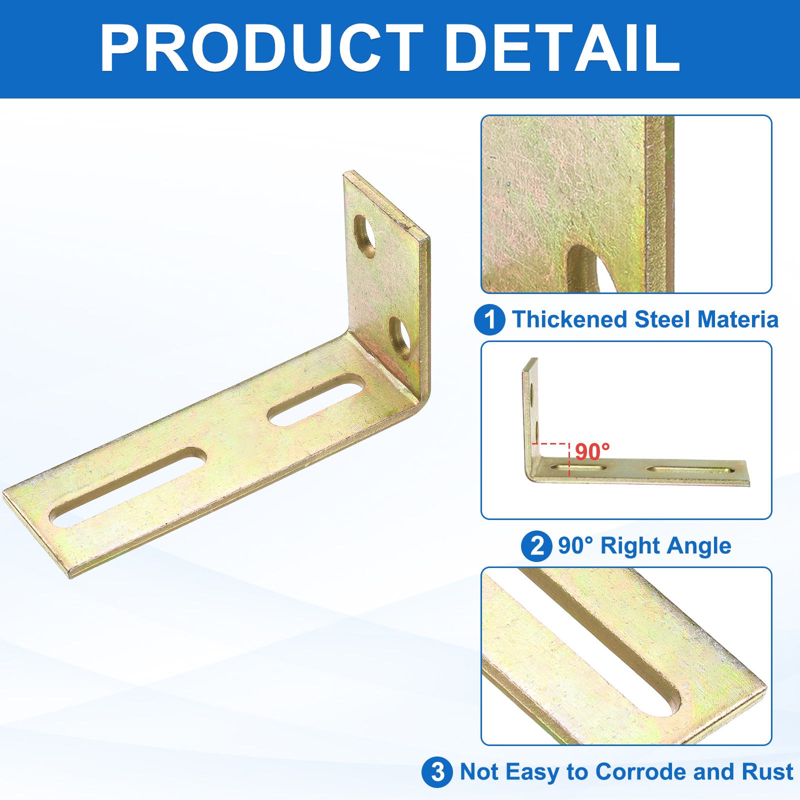 2 Pcs 0.5inch Hole Adjustable L-Brackets Slide Gate Guide Roller Mount