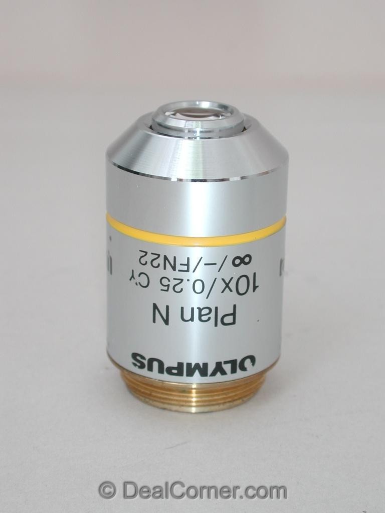 Olympus Microscope Objective Plan N 10x 0.25 CY Nice w/perfect optics