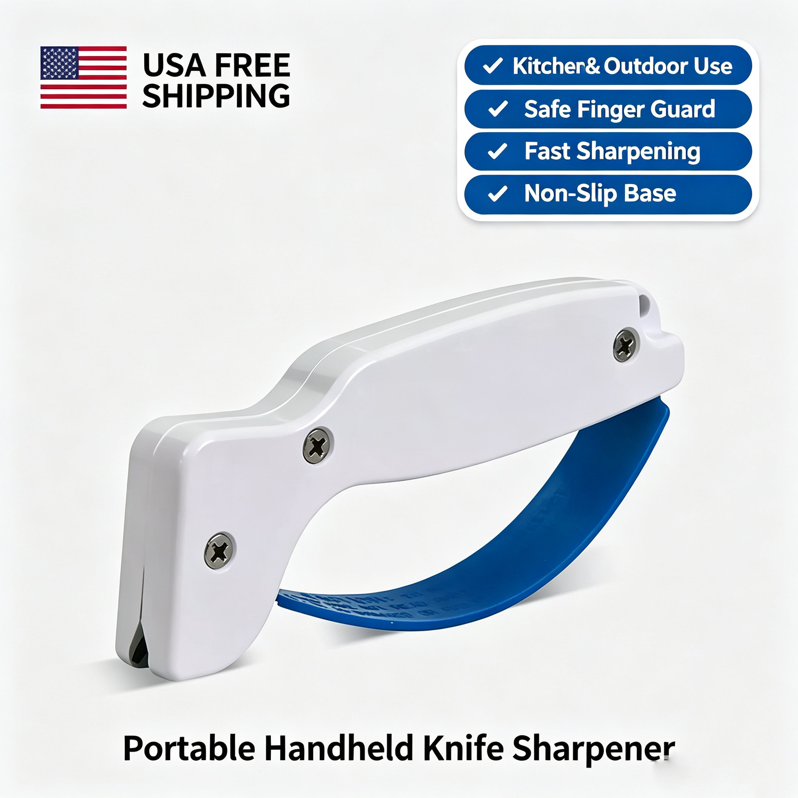 Handheld Knife Sharpener Safe Finger Guard | Kitchen Outdoor Garden Tool