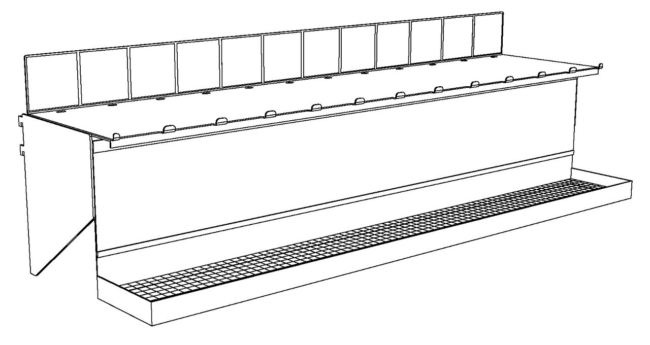 TOP SHELF KIT, 48" W/LS BRACKET/SLD FOR 4" TRADE FIXTURES GRAVITY BINS