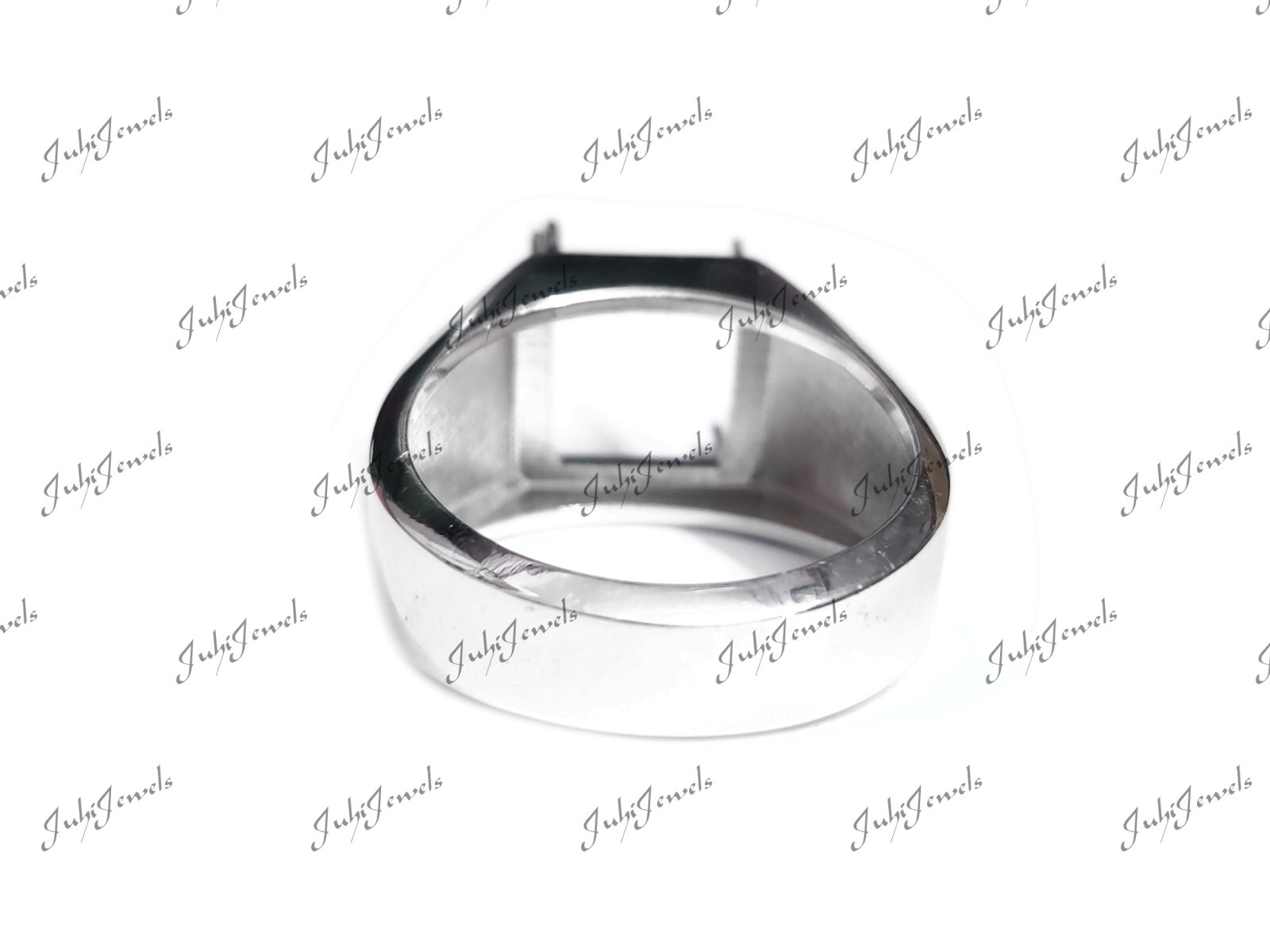 Solid Silver Mens Ring Setting 7,8,9 mm Square Ring Blanks Silver Square Mounts