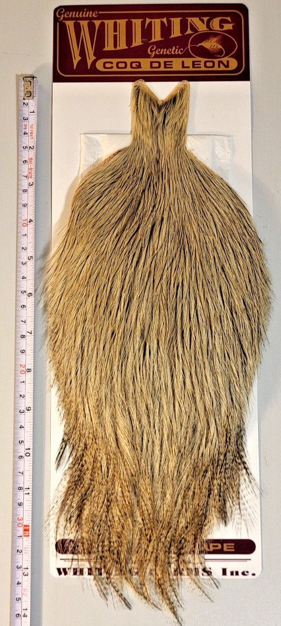 Whiting Coq De Leon, Rooster Cape, Neck, Cream Badger, Fly Tying