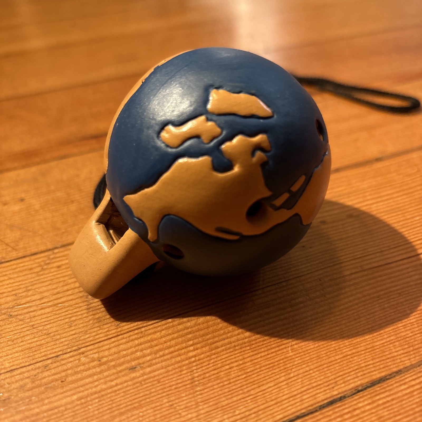 Peruvian Ocarina Whistle Clay Flute Earth Globe Painted Musical Instrument Peru