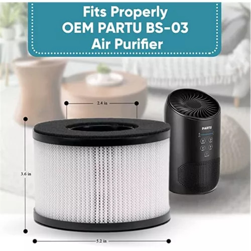 1PC BS-03 True HEPA Replacement Filter, Partu Air Purifier replacement filter