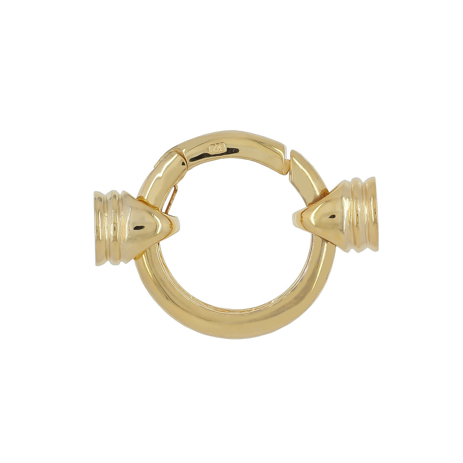 Gold Plated Sterling Silver Jumbo Necklace Self Closing Spring Push Clasp #99891