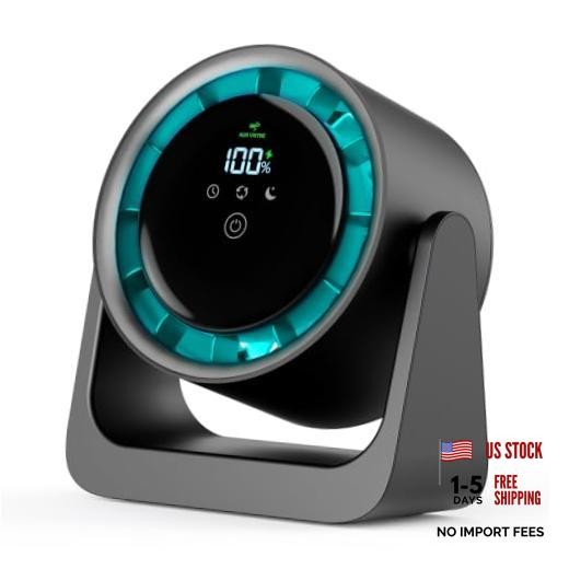 2026 Desk Fan, Turbo Table Cooling Fan for Bedroom, 100 Speeds Digital Black