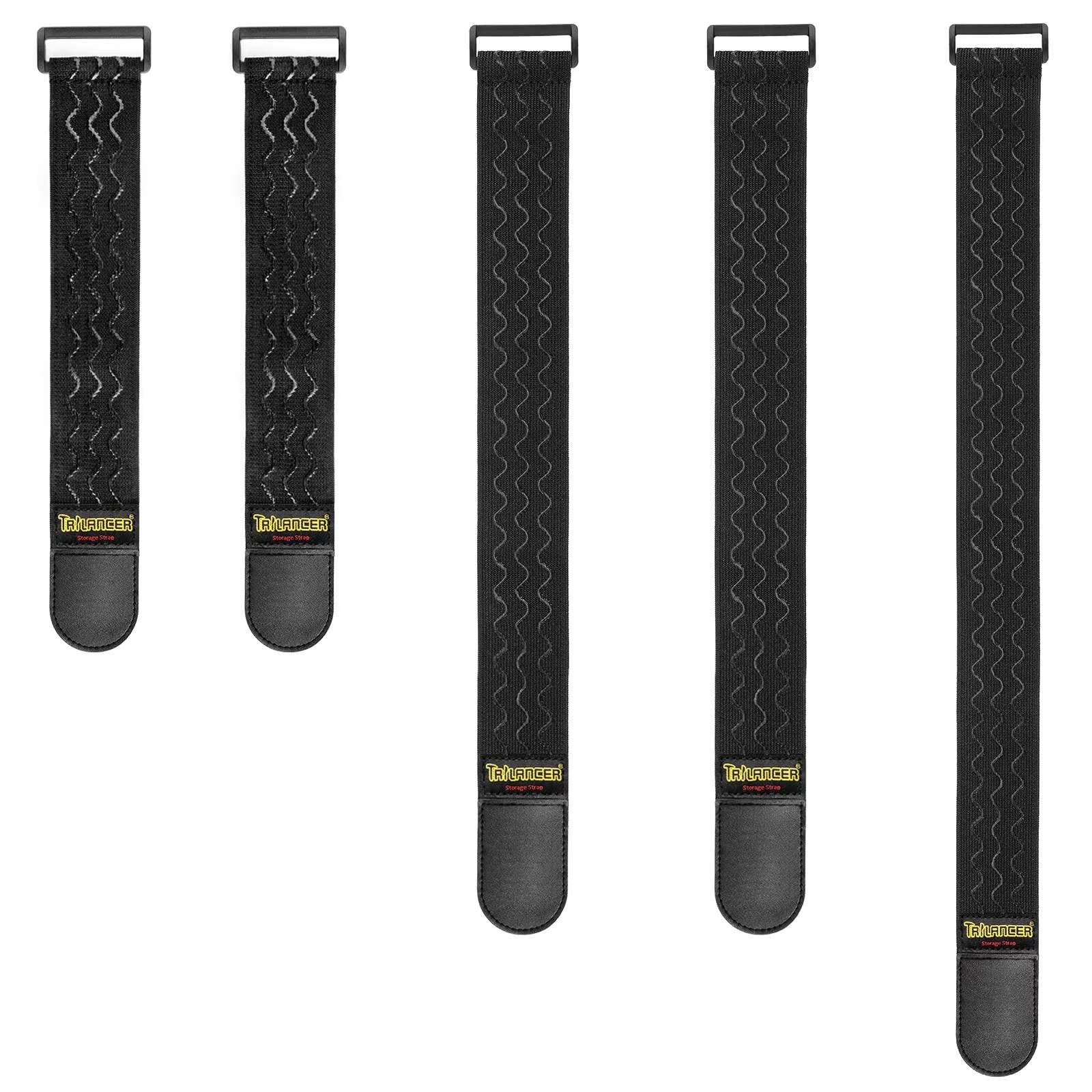 Trilancer Elastic Cinch Straps with 3 size combo(12"+18"+24"), Black