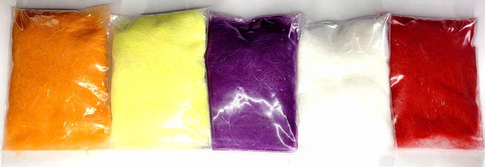 RABBIT HARE DUBBING - Pearl Ice Strands - Hares Ear Fur Material - 5 COLORS NEW
