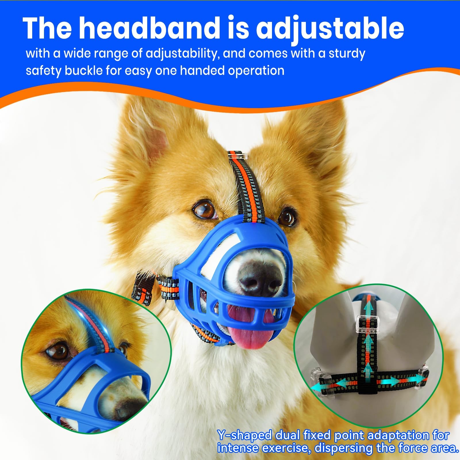 Dog Muzzle, Basket Muzzle for Small Medium Large Dogs, Anti-Biting and Chewin...