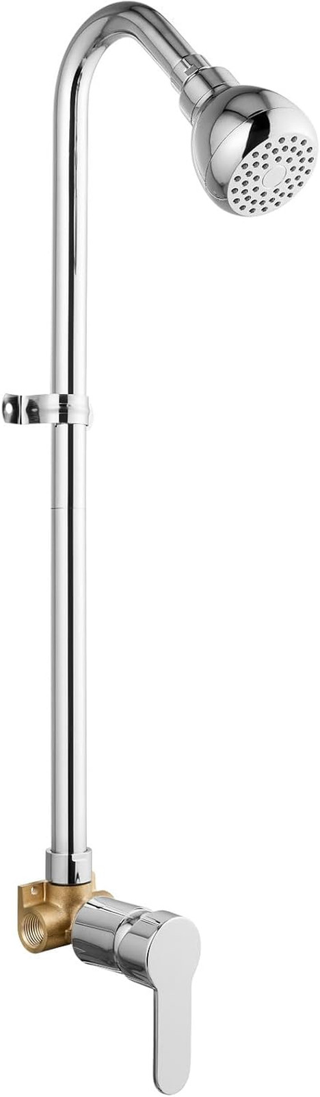 Polished Chrome Outdoor Shower Kit with Single Handle and Valve Included