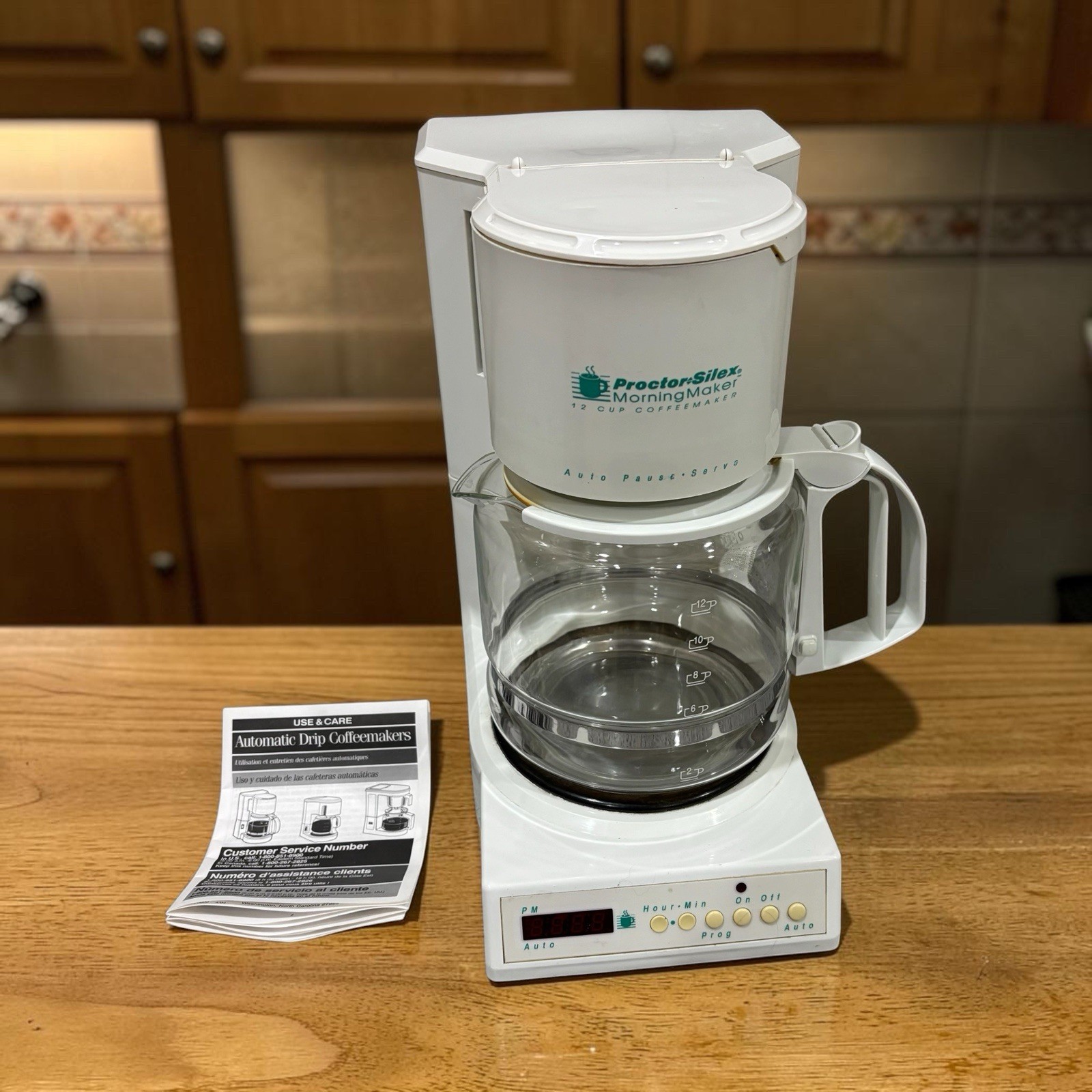 Vintage 90's Proctor Silex Morning Maker W Clock  12c Coffee Maker Retro Kitchen