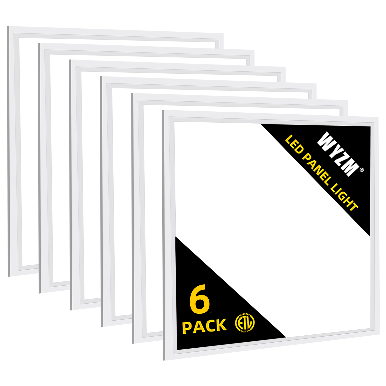 6 Pack 2X2FT LED Panel Light 45W Drop Ceiling Troffer Flat Fixtures 5000K White