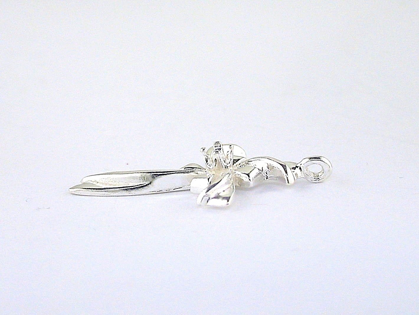 2mm Round Cross Dangle Pendant Setting Sterling Silver