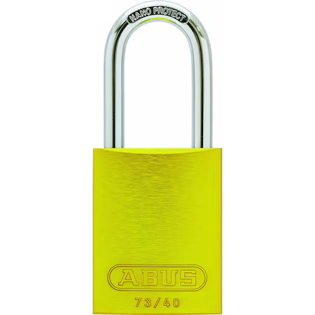 Abus 67756 Lockout Padlock, Keyed Different, Aluminum, Yellow, 1 3/4 In Shackle