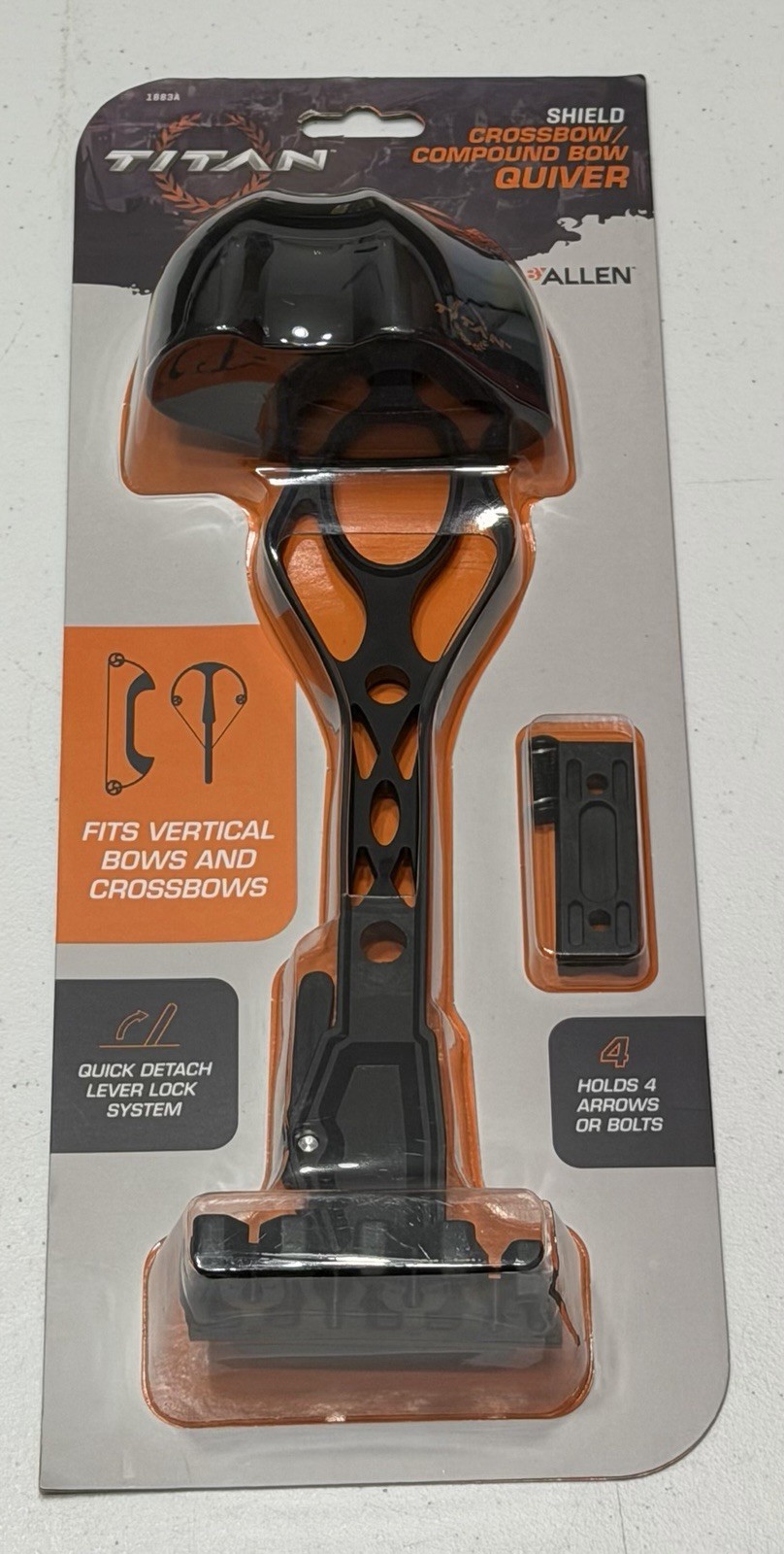 Titan Allen Shield Vertical & Crossbow Arrow Quiver Holds 4 Arrows or Bolts New