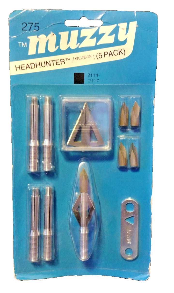 Vintage NEW Muzzy 1984 Headhunter 150 Grains Broadhead 275 Bow Arrow Supplies B2