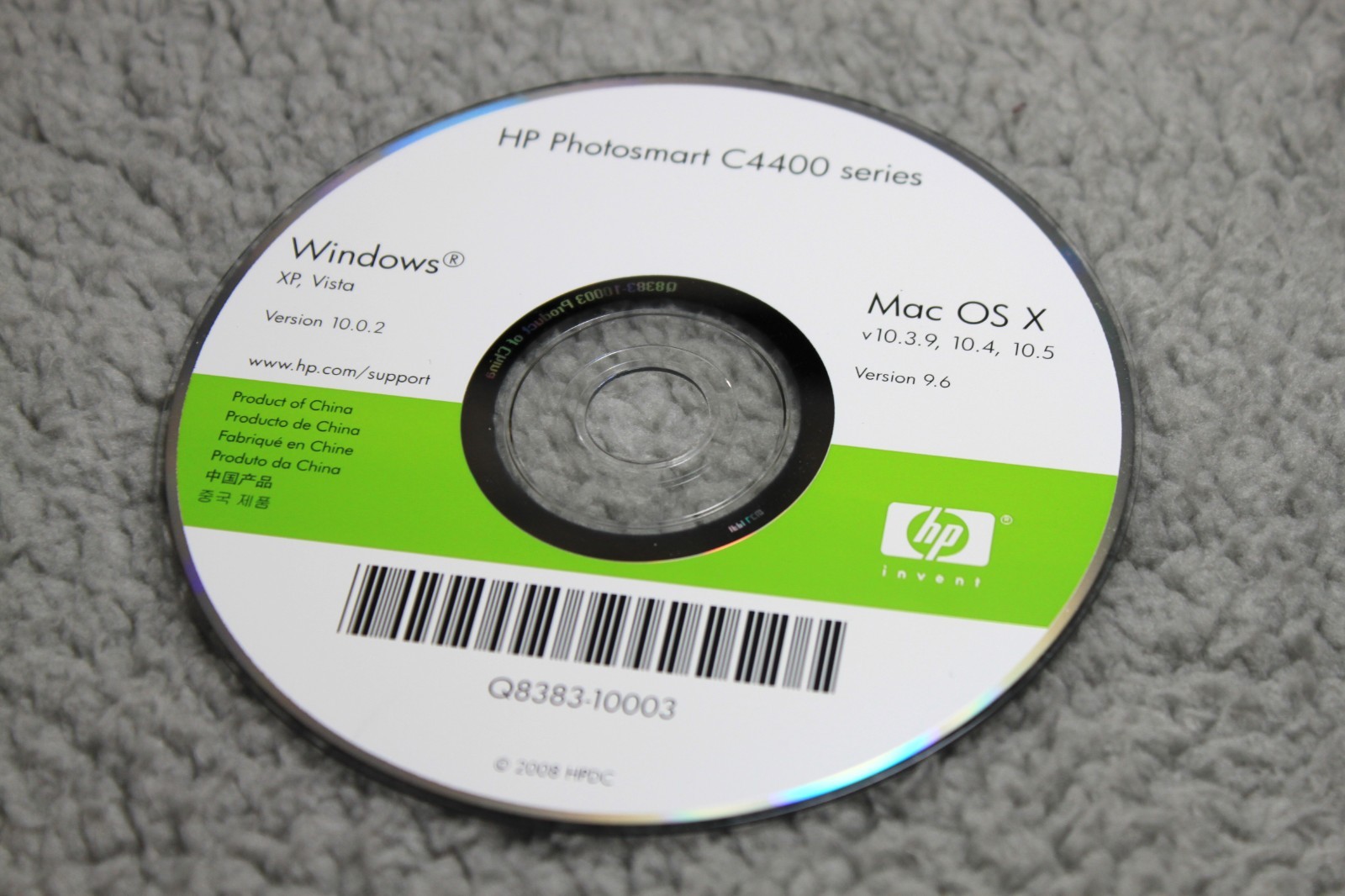 HP Photosmart C4400 Driver CD Software Windows Mac Q8383-10003 Installation Disc