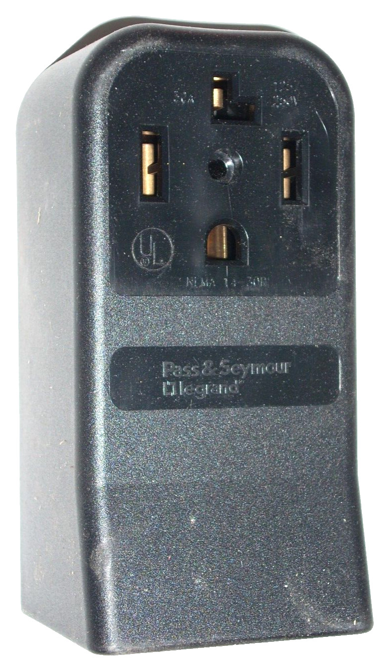 Pass & Seymour Dryer Receptacle Surface Mount Black 30A, 125/250V - 3884-40