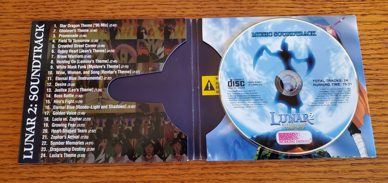 Lunar 2: Eternal Blue Complete PlayStation 1 Soundtrack and Cardboard Holder Ps1