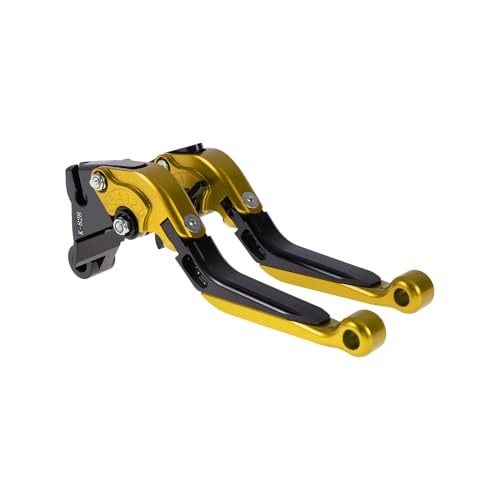 Short Long Brake Clutch Levers for Kawasaki ZZR600 Gold Tone Head Black Handle