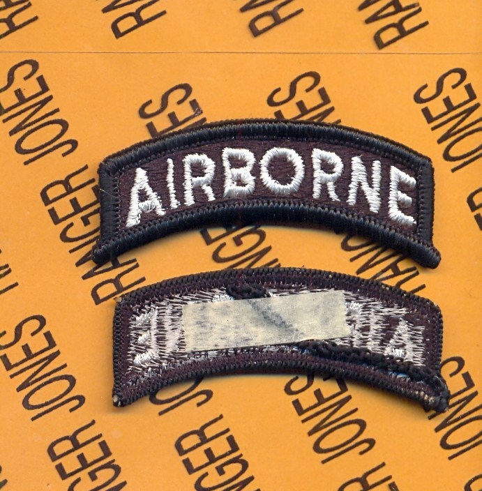 US ARMY AIRBORNE TAB BLACK & WHITE patch m/e