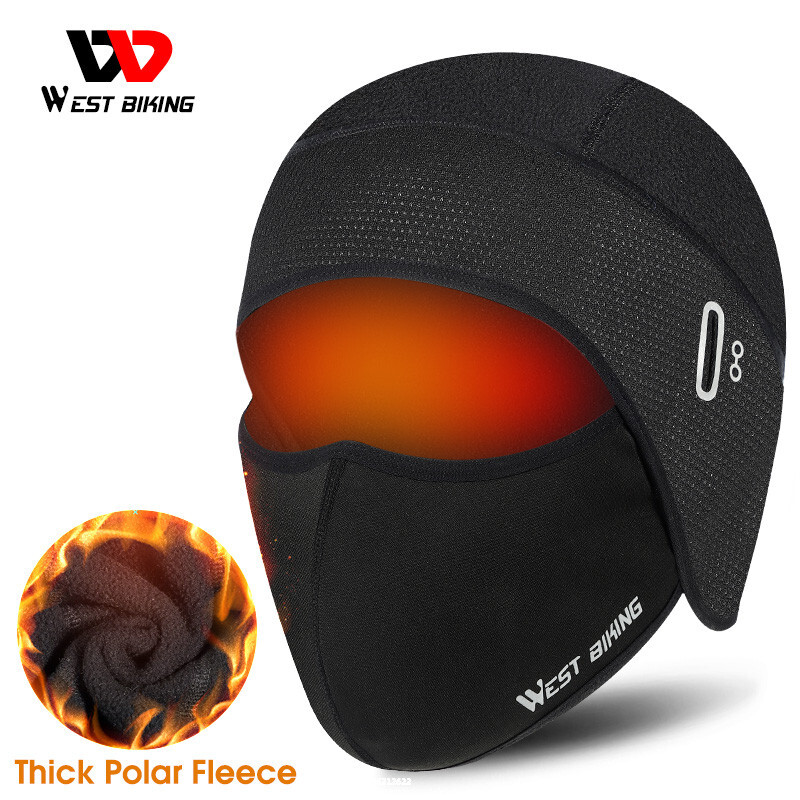 WEST BIKING Winter Sports Cap Skiing Cycling Helmet Liner Hat Headwear Face Mask