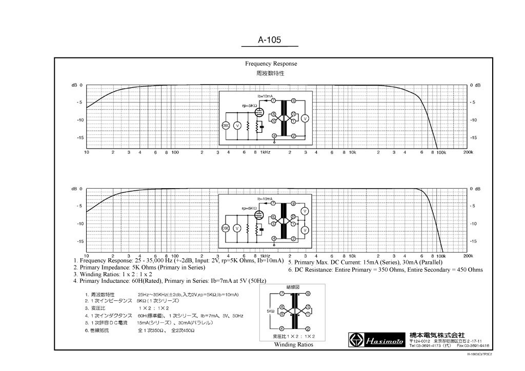 Hashimoto A-105 Pair Interstage Transformer Driver