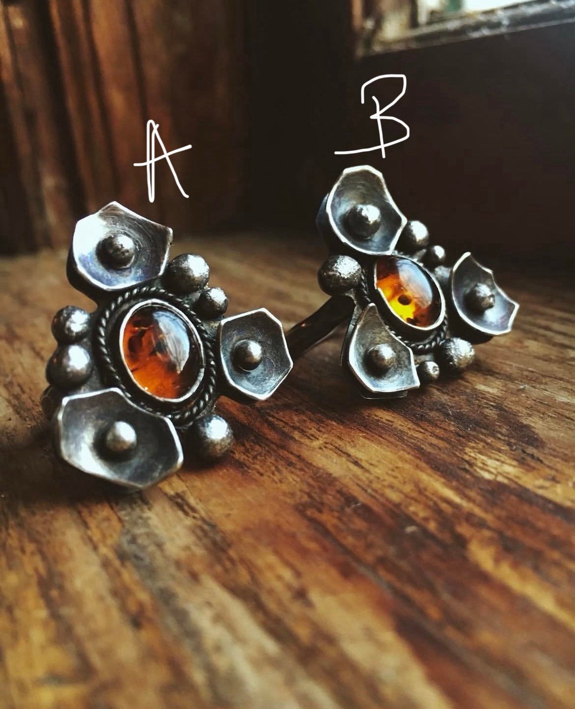 Handmade Amber Ring