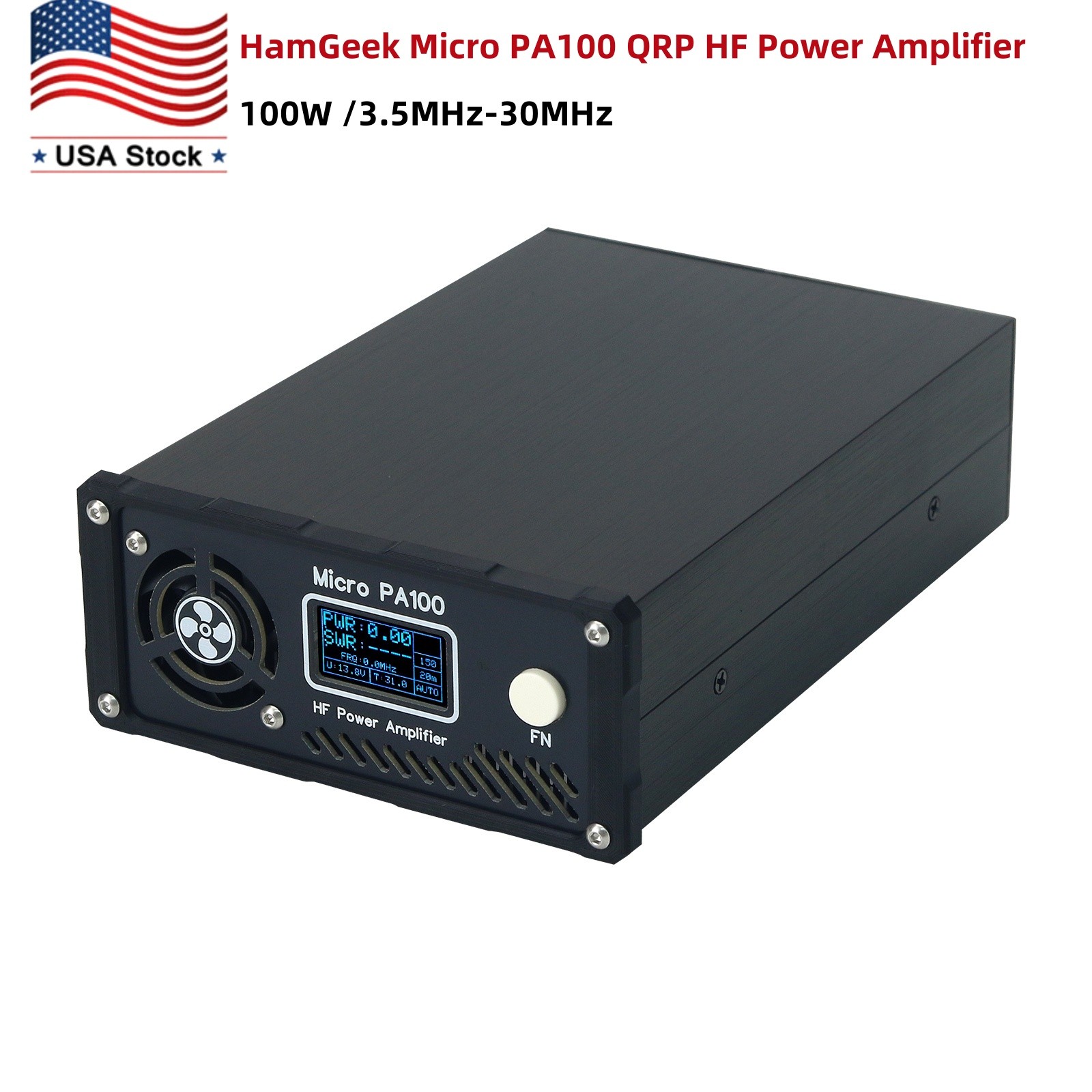 HamGeek Micro PA100 100W 3.5-30MHz QRP HF Power Amplifier SW Radio Linear Amp US
