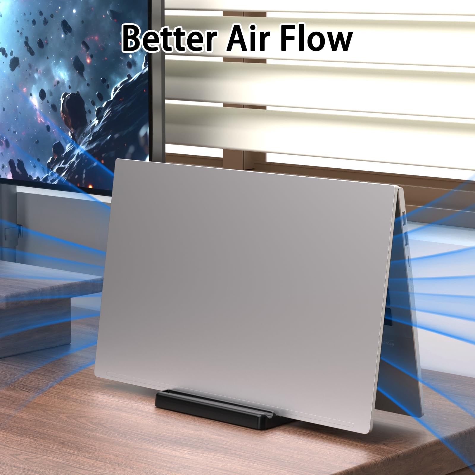 Vertical Laptop Stand Holder -Adjustable ABS Plastic Desktop Management Notebook