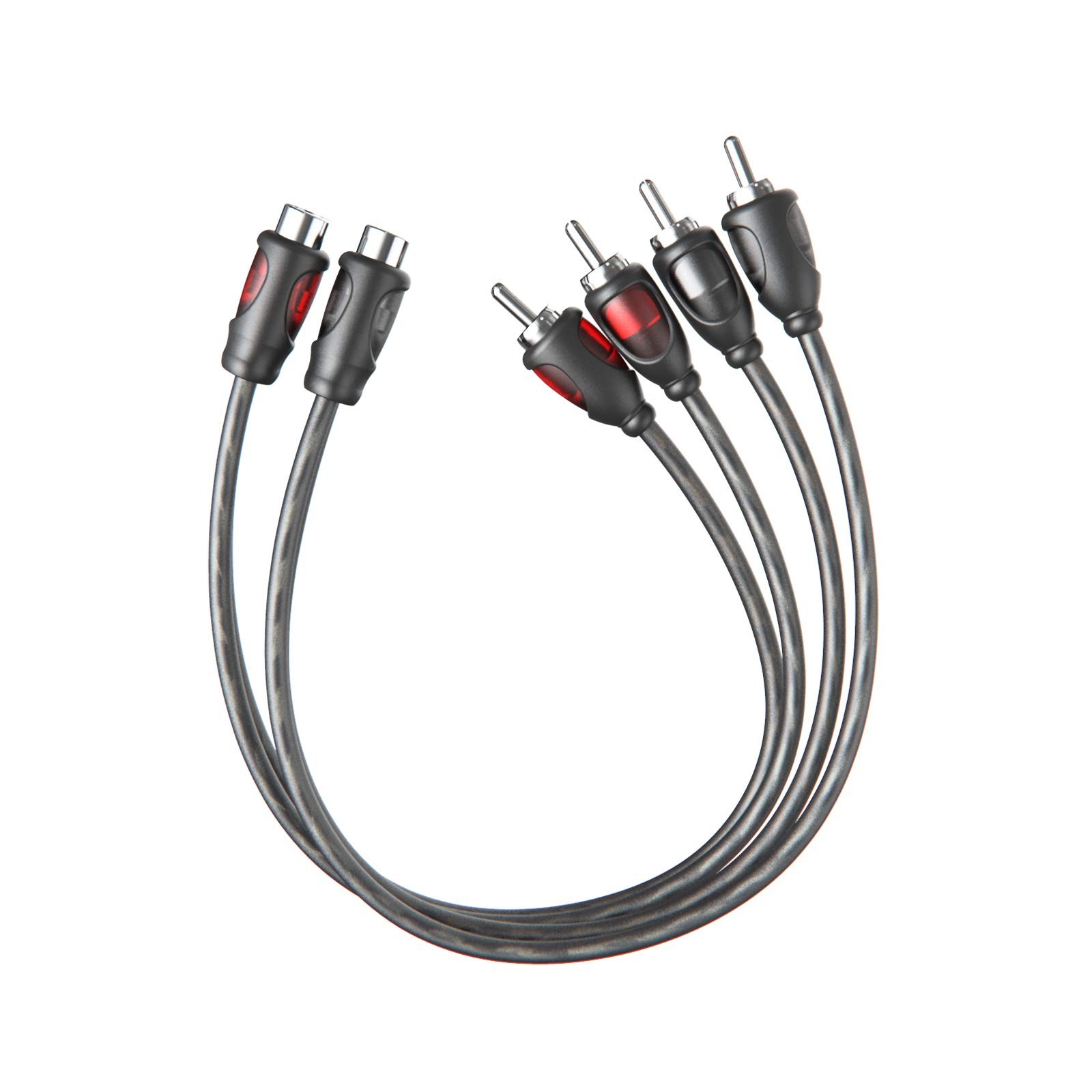 ROCKRIX 1ft RCA 1 Female to 2 Male Audio Speaker Y Adapter Splitter Cable (2 ...