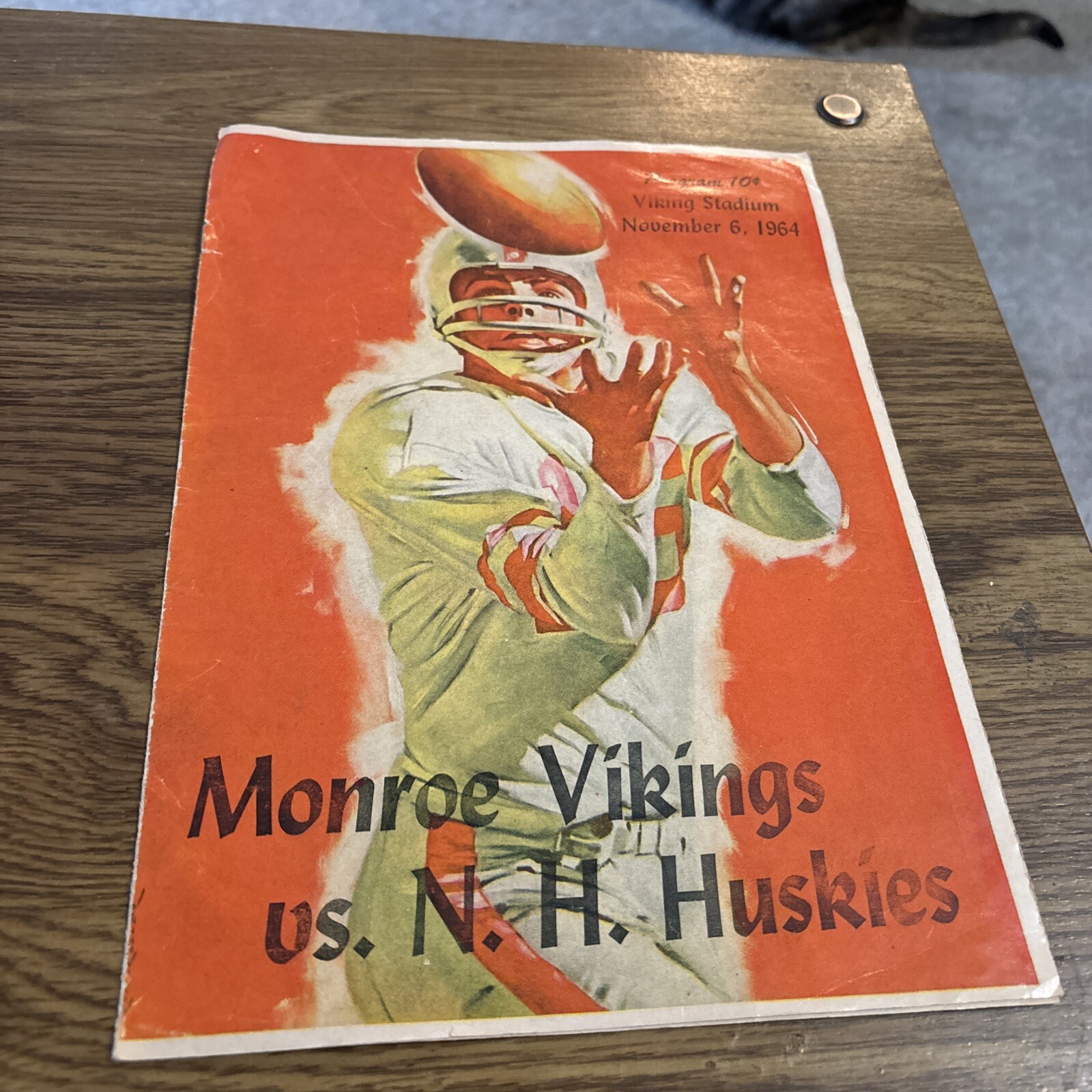 Monroe High Vikings Vs NH Huskies  Football Program Nov 6, 1964 Viking Stadium