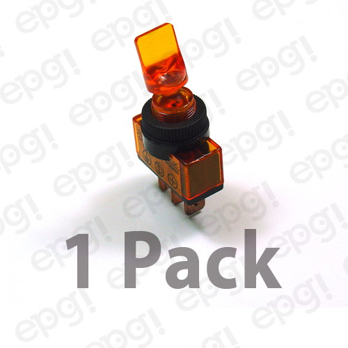 SPST (ON/OFF) ILLUMINATED TOGGLE SWITCH "AMBER" 20AMPS - 12VDC #66-2035-1PK