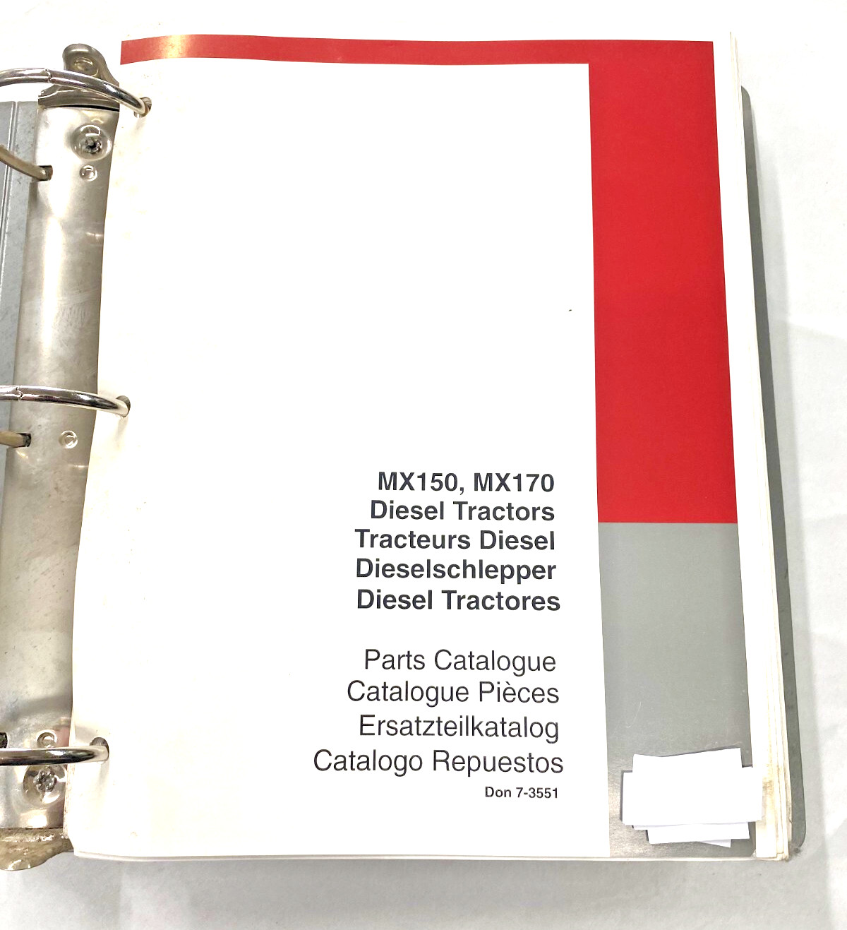 USED OLD STOCK PARTS CATALOG FOR CASE IH MX150 MX170 DIESEL TRACTORS 7-3551