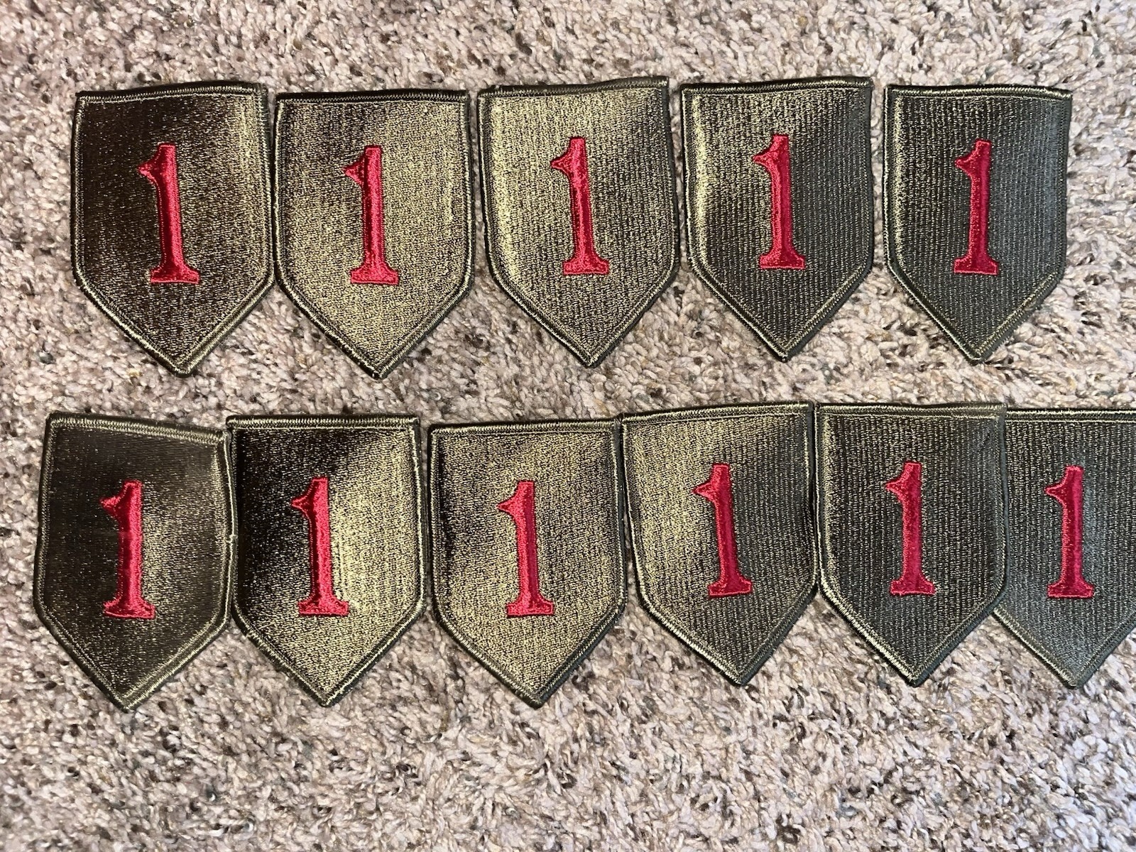 Post WW2 German Made 1st Division Patch Collection Cut Edge NOS Lot 10 Patches
