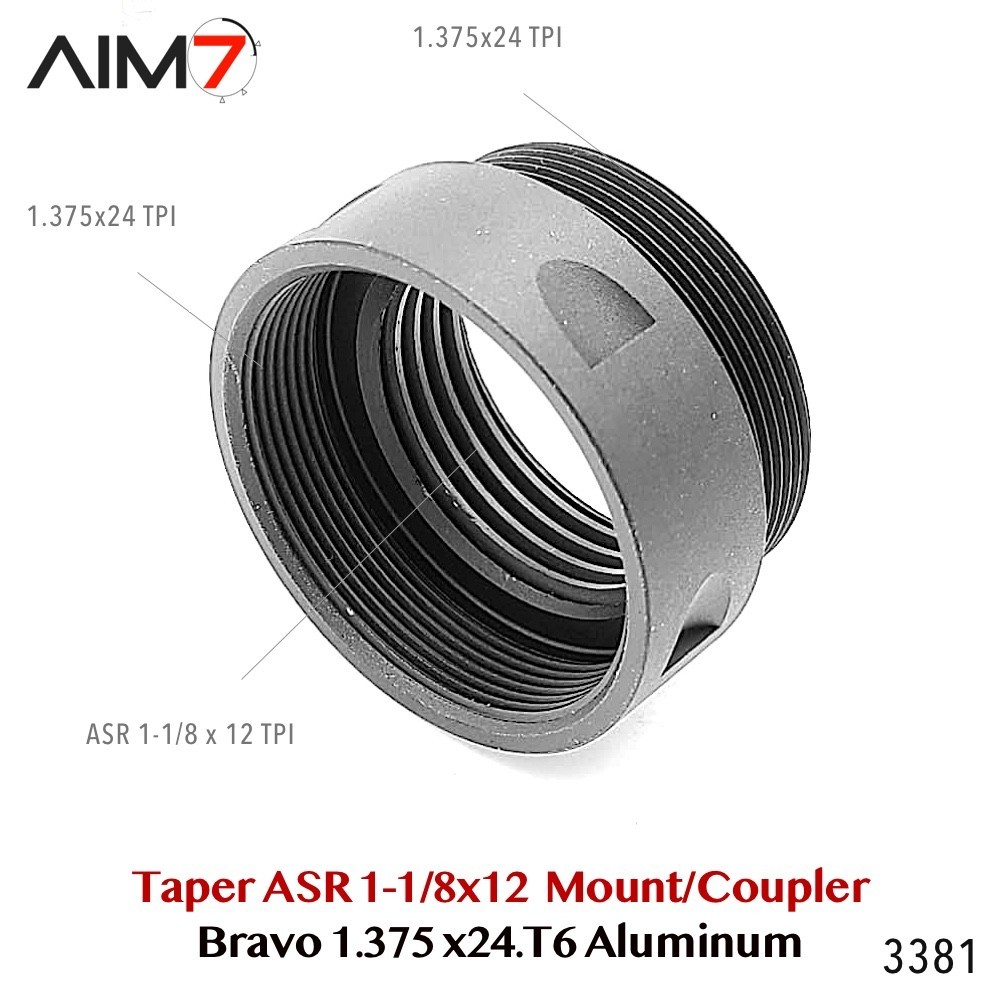 Aim7 Bravo ASR Taper Mount 1- 1/8x12 –Mount & Coupler (1 pcs)