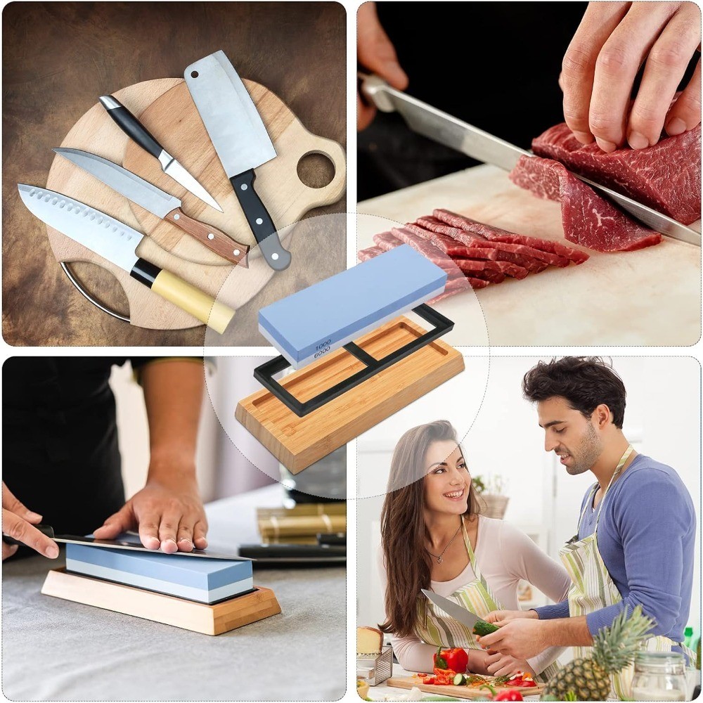 Whetstone Knife Sharpening Stone Kit - Double Sided Whetstone Knife Sharpener