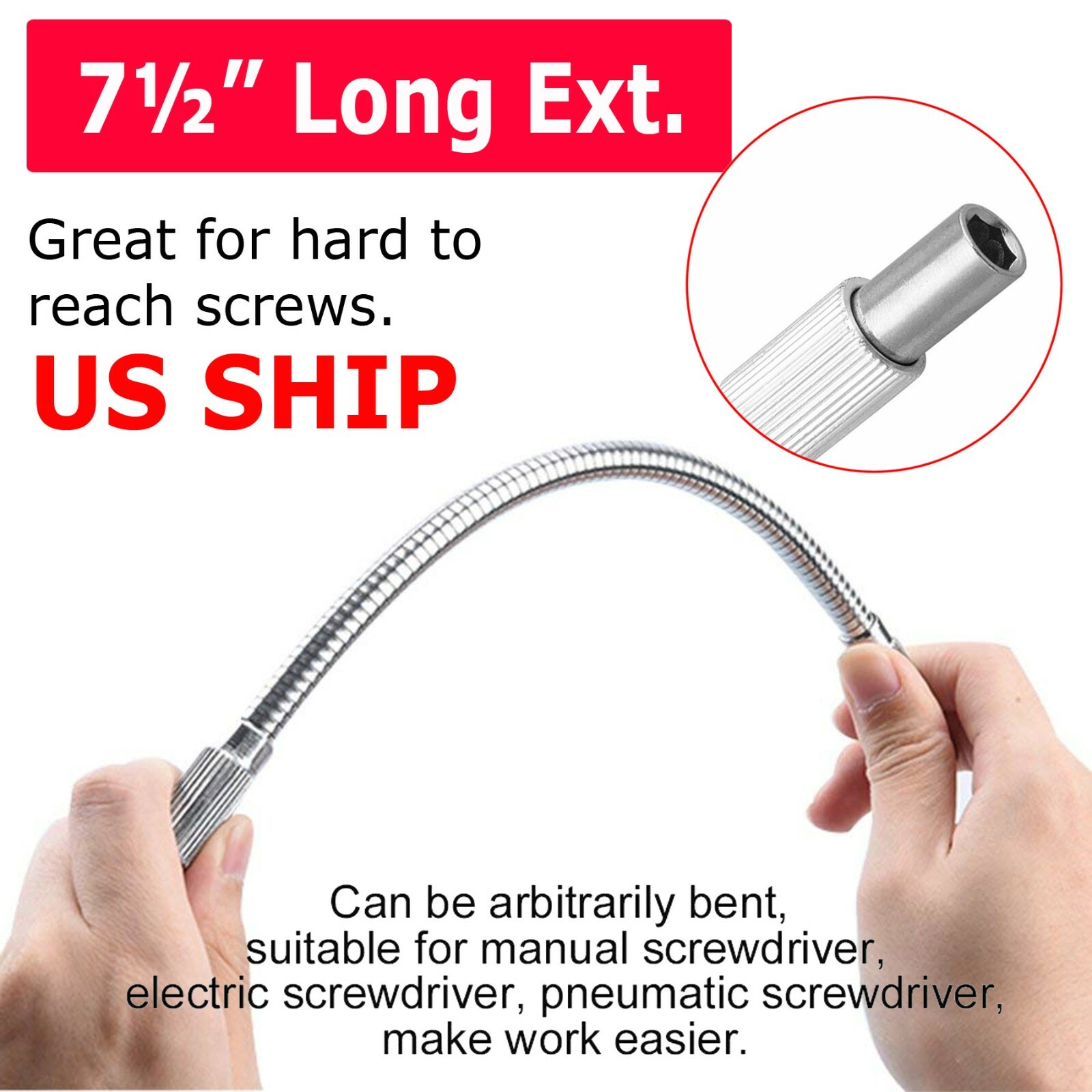 1x Extension Screwdriver Drill Bit Flexible Shaft Holder Tool Attachment US Ship