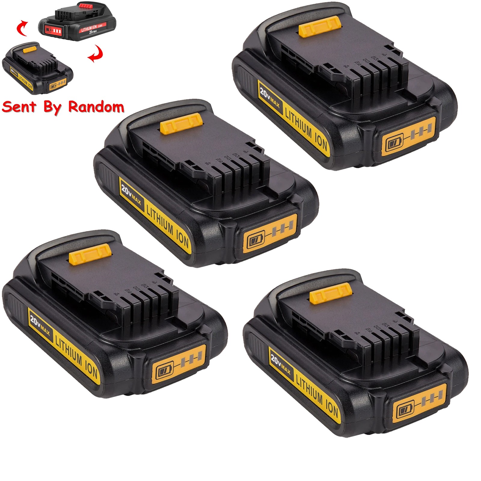 4x 20V 3.0Ah Replacement Battery for DeWalt 20V MAX Tools DCB201 DCB203 DCB204
