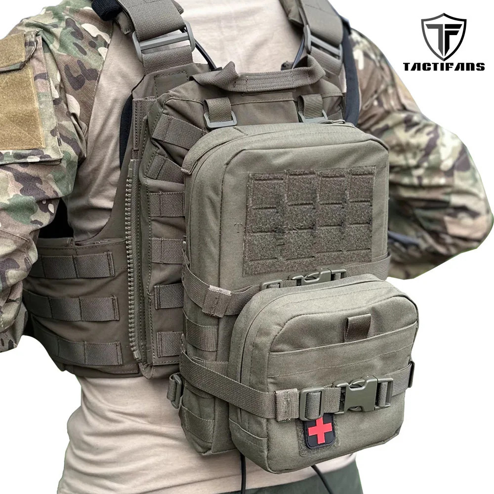 Mini Hydration Pack 2 in 1 with IFAK Medical Pouch MOLLE Hunting Bag