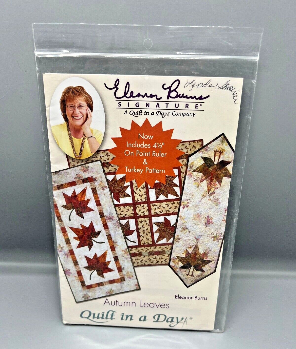 Autumn Leaves + Turkey Quilt in a Day Pattern + Acrylic Template Eleanor Burns