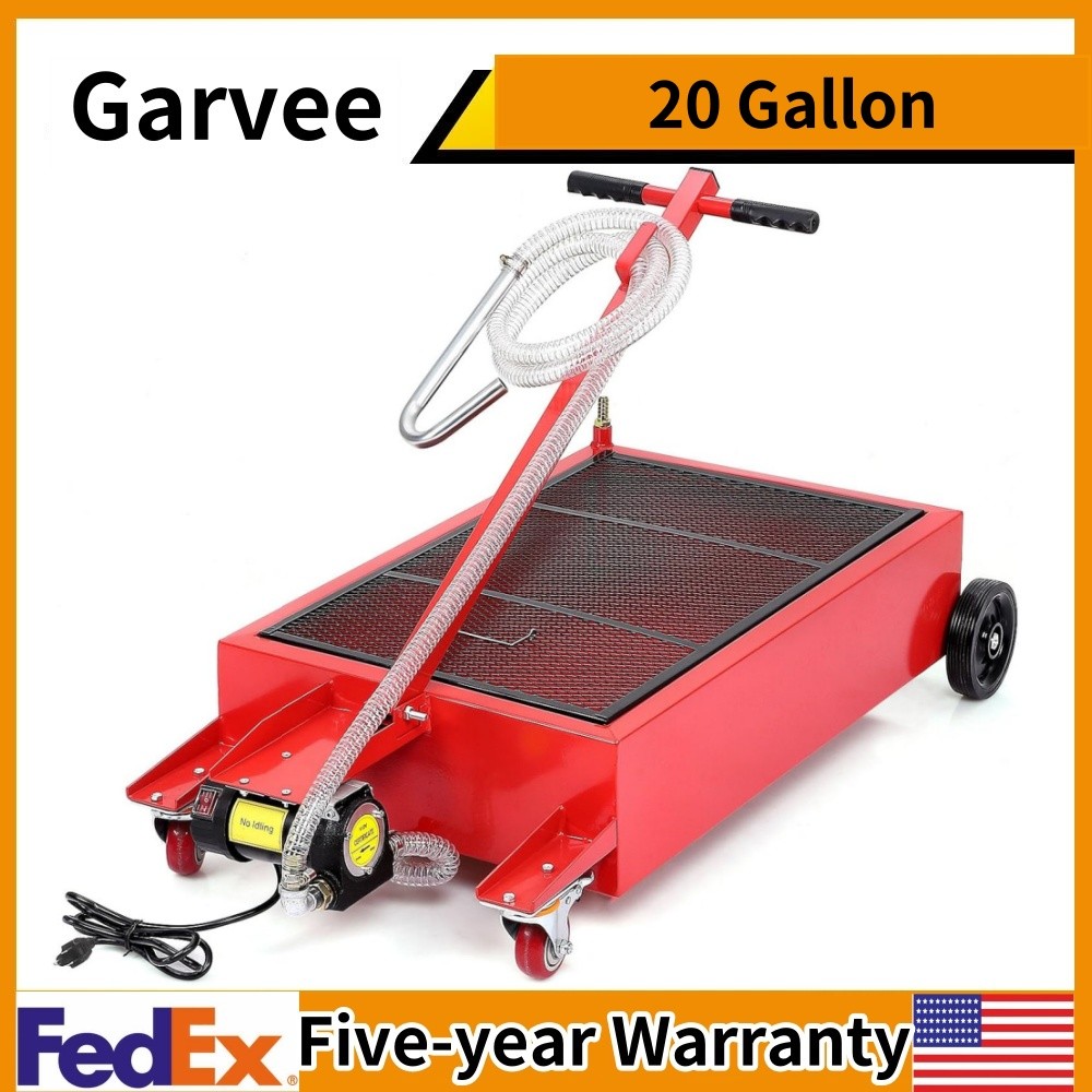 20 Gallon Low Profile Oil Drain Pan Oil Change Pan with 110V Electric Pump
