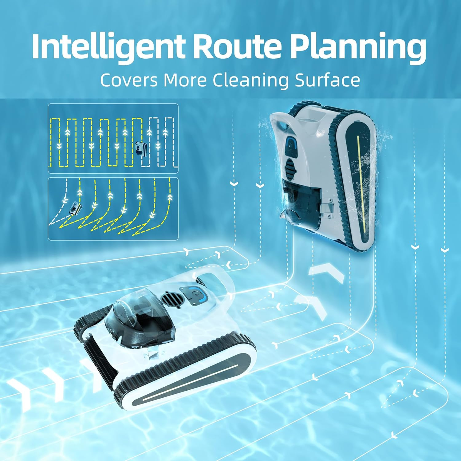Automatic Robotic Pool Cleaner for Swimming Pools Self-Parking Wall Climbing