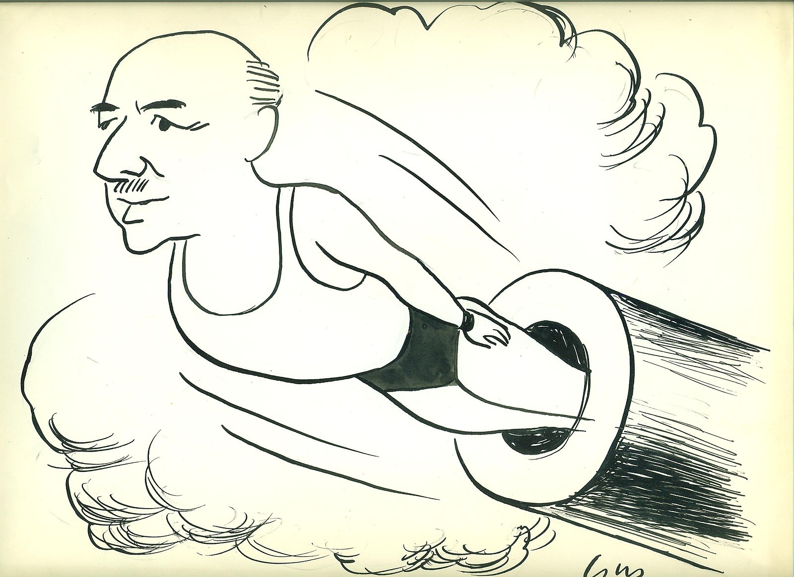 Original Press Drawing Signed By CIS - Box