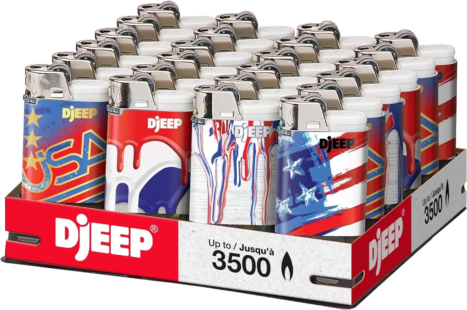 Lot of 24 Djeep Americana Collection Lighters LD1P24F