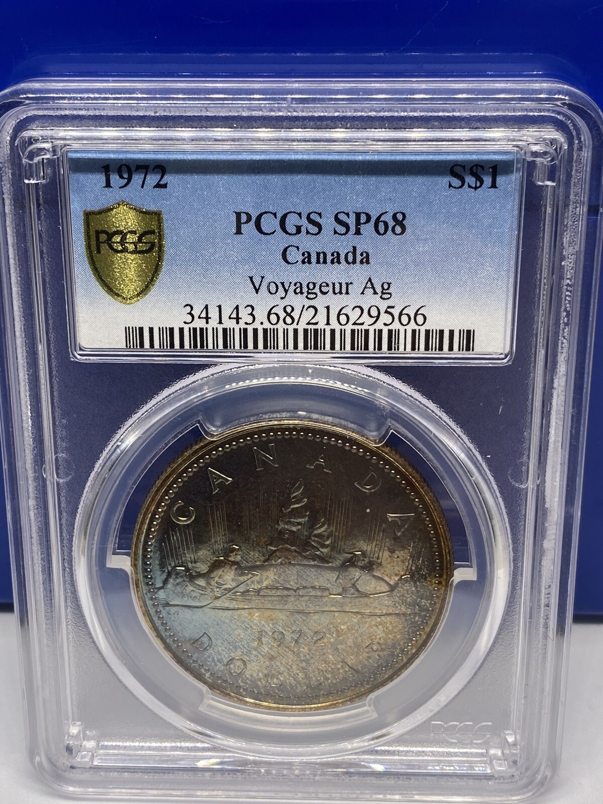1972 PCGS SP68 Canada Voyager Silver Dollar $ 1.    A7