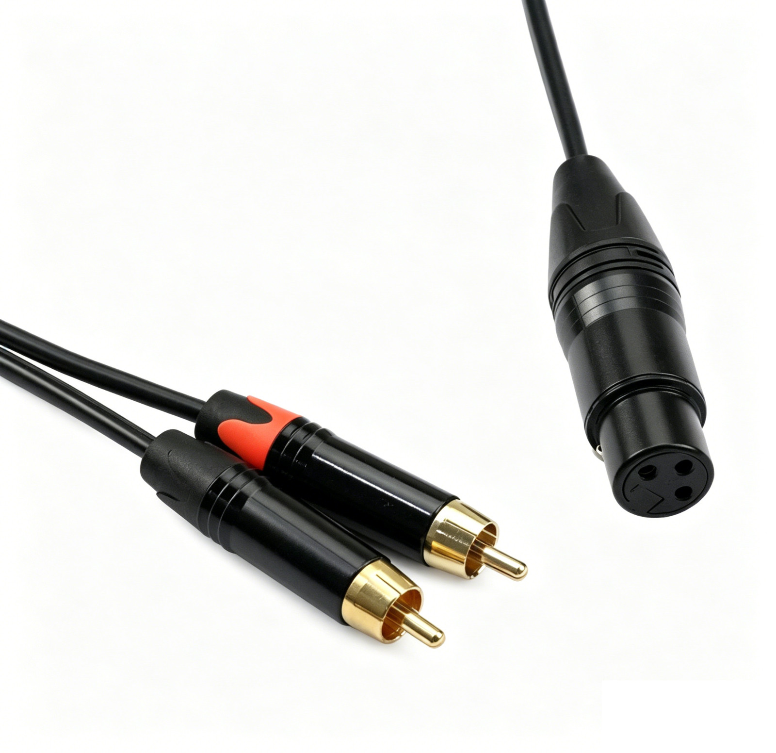 XLR Female to 2 RCA Male Stereo Audio Y Splitter Patch Cable-5ft /6.5ft /10ft