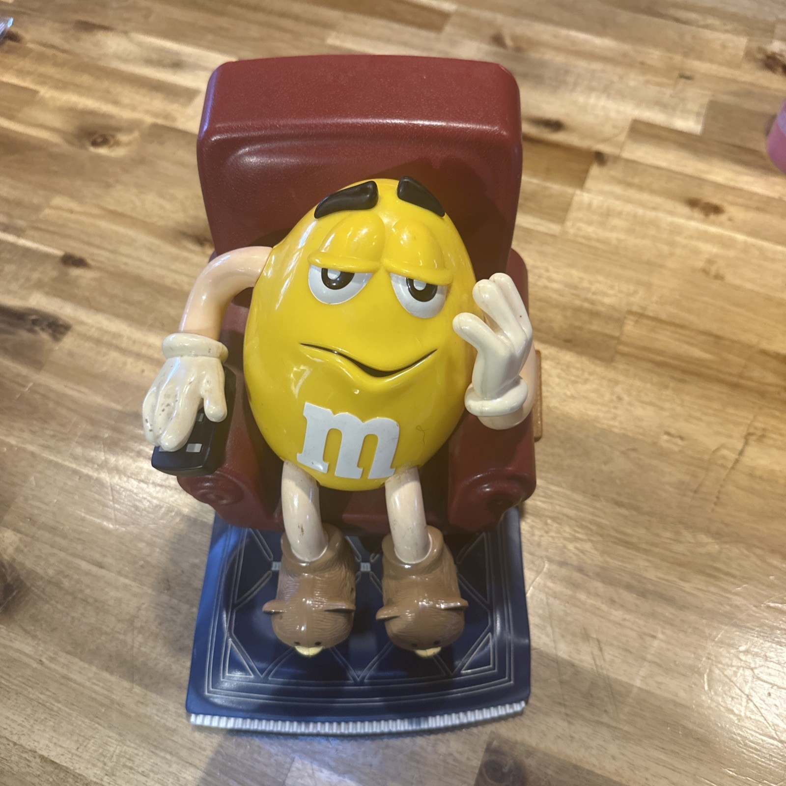 Yellow M&M Lazy Boy candy dispenser