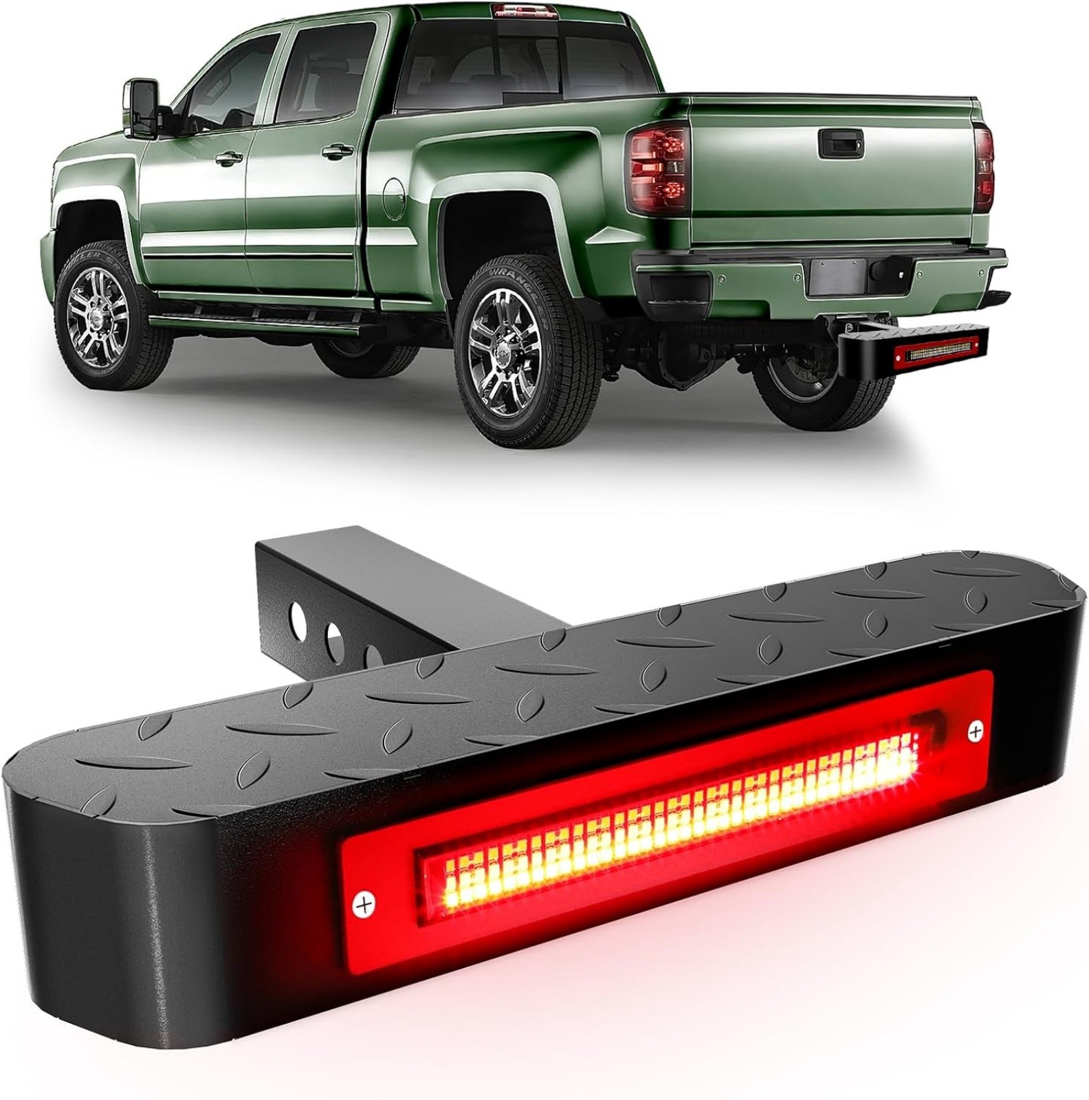 Universal Hitch Step w/ LED Brake Light for 2" Receiver Trucks  ATVs SUVs Vans